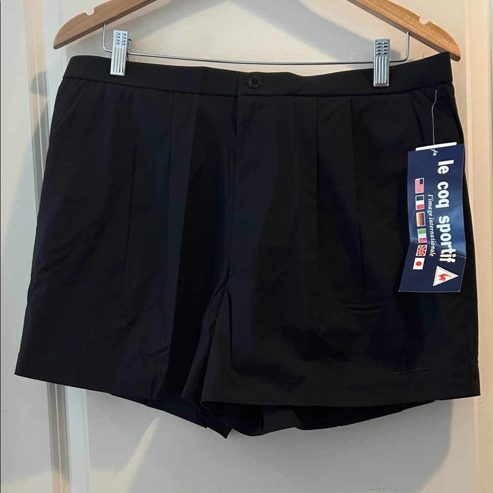 NWT Le Coq Sportif men Tennis athletic ZipUp front pleat shorts pockets size 34W